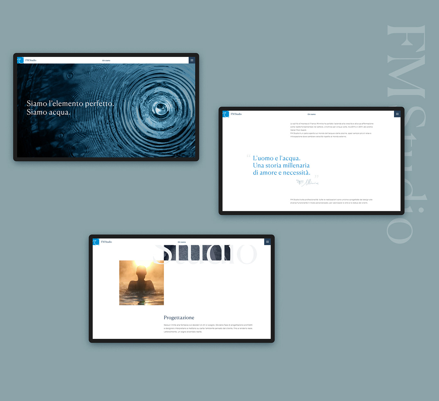 Website portfolio architecture minimal water user interface copywriting  Pool Wellness CSS Design Awards