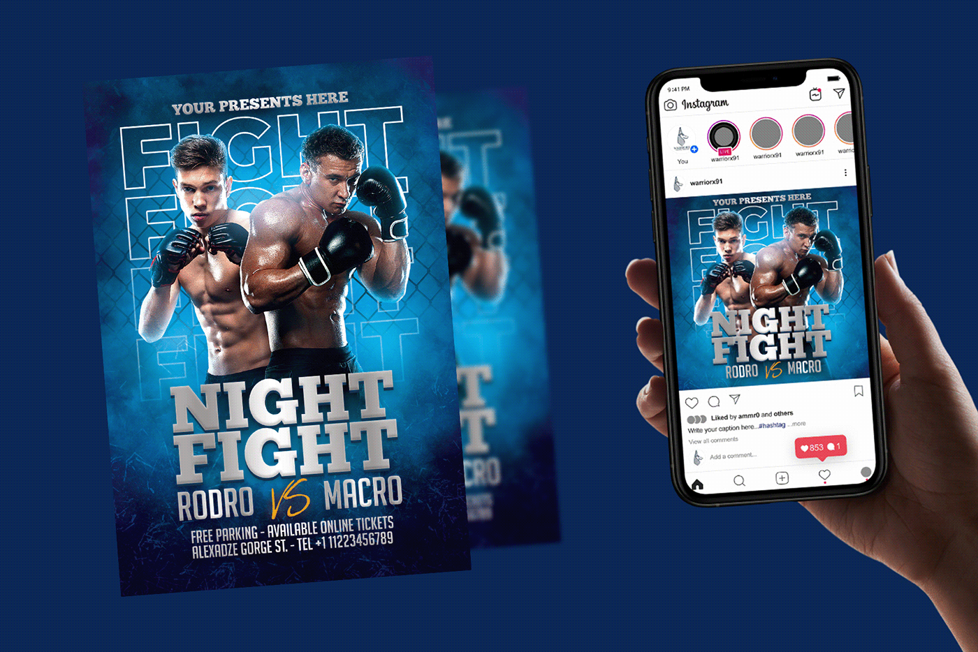 Boxing fight flyer flyers graphicriver MMA poster UFC