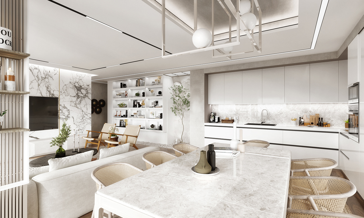 3D model apartment apartment design architecture archviz Greece housedesign interior design  modern visualization