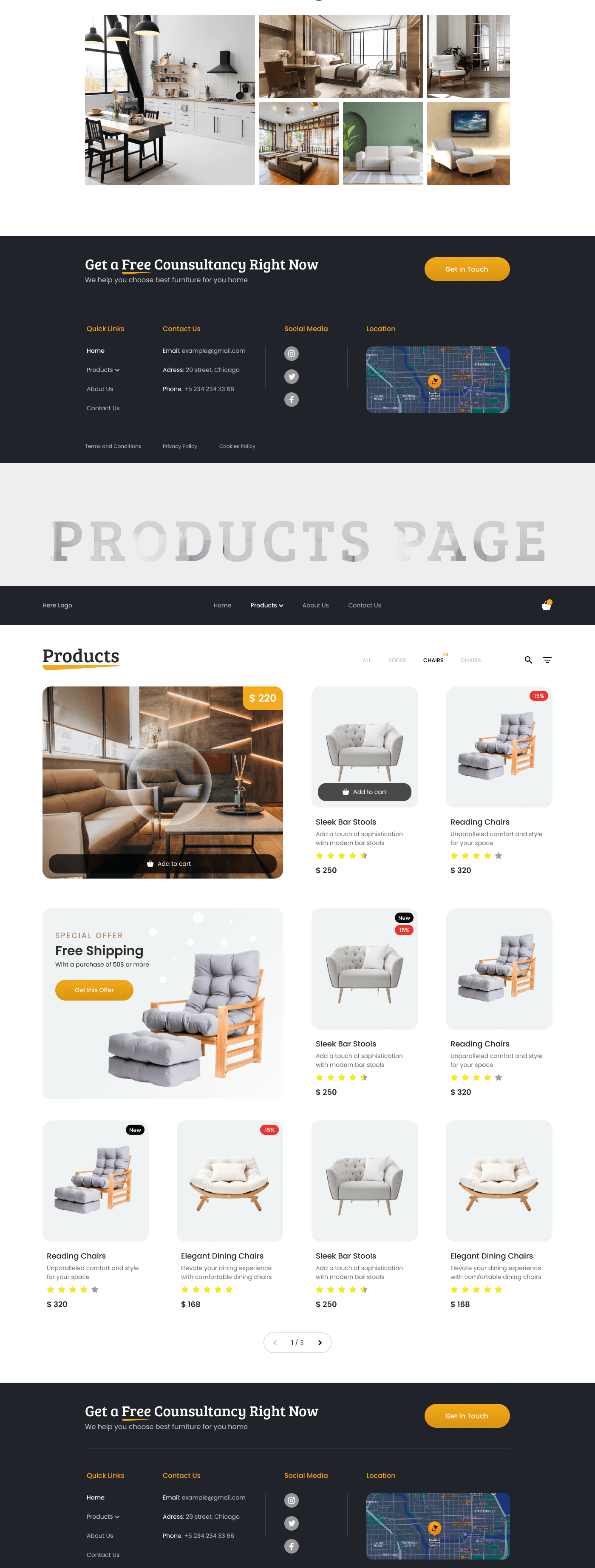 landing page Web Design  UI/UX Website design branding  furniture product design  Ecommerce Shopify