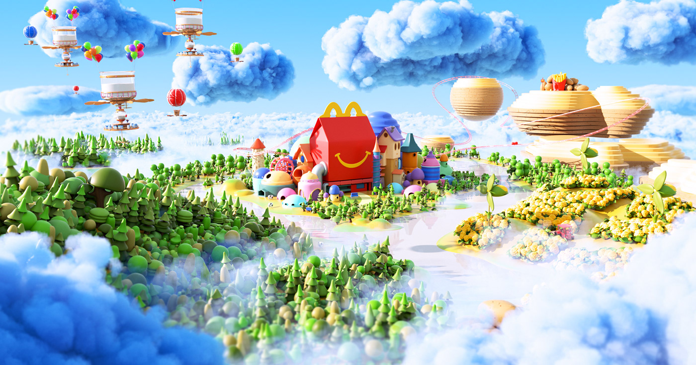 3d animation fantasy happymeal mcdonald Theme Park vibrance mcd 3D Character Design