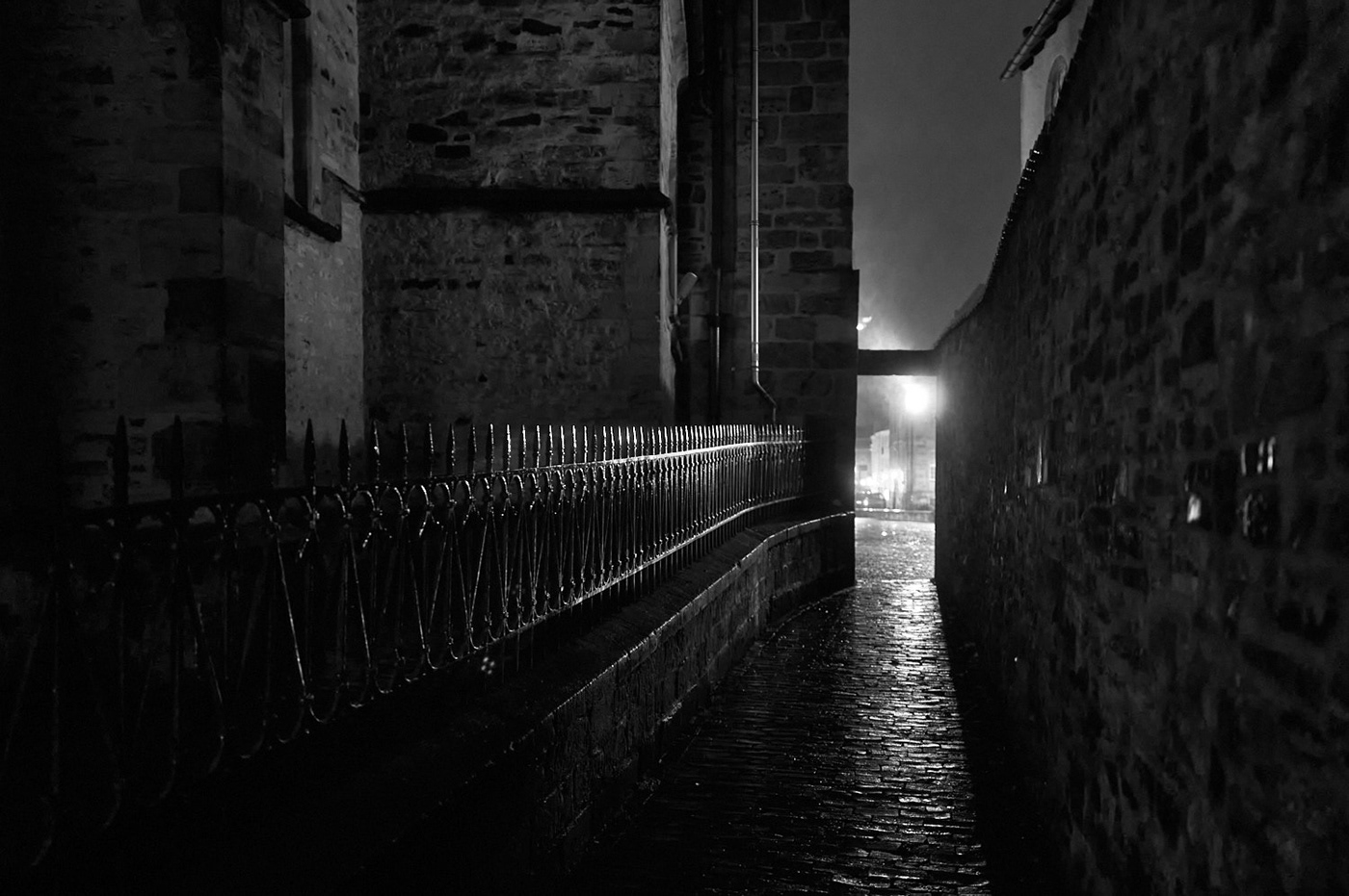 black and white street photography Urban rain light night Street dark people
