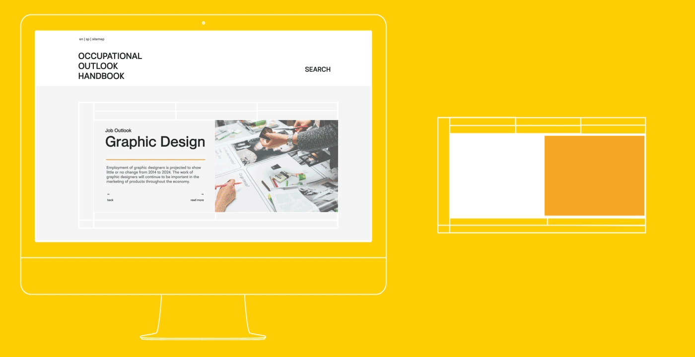 occupational outlook handbook redesign Website Design job john caserta type 3 typography   uiux interaction motion graphic