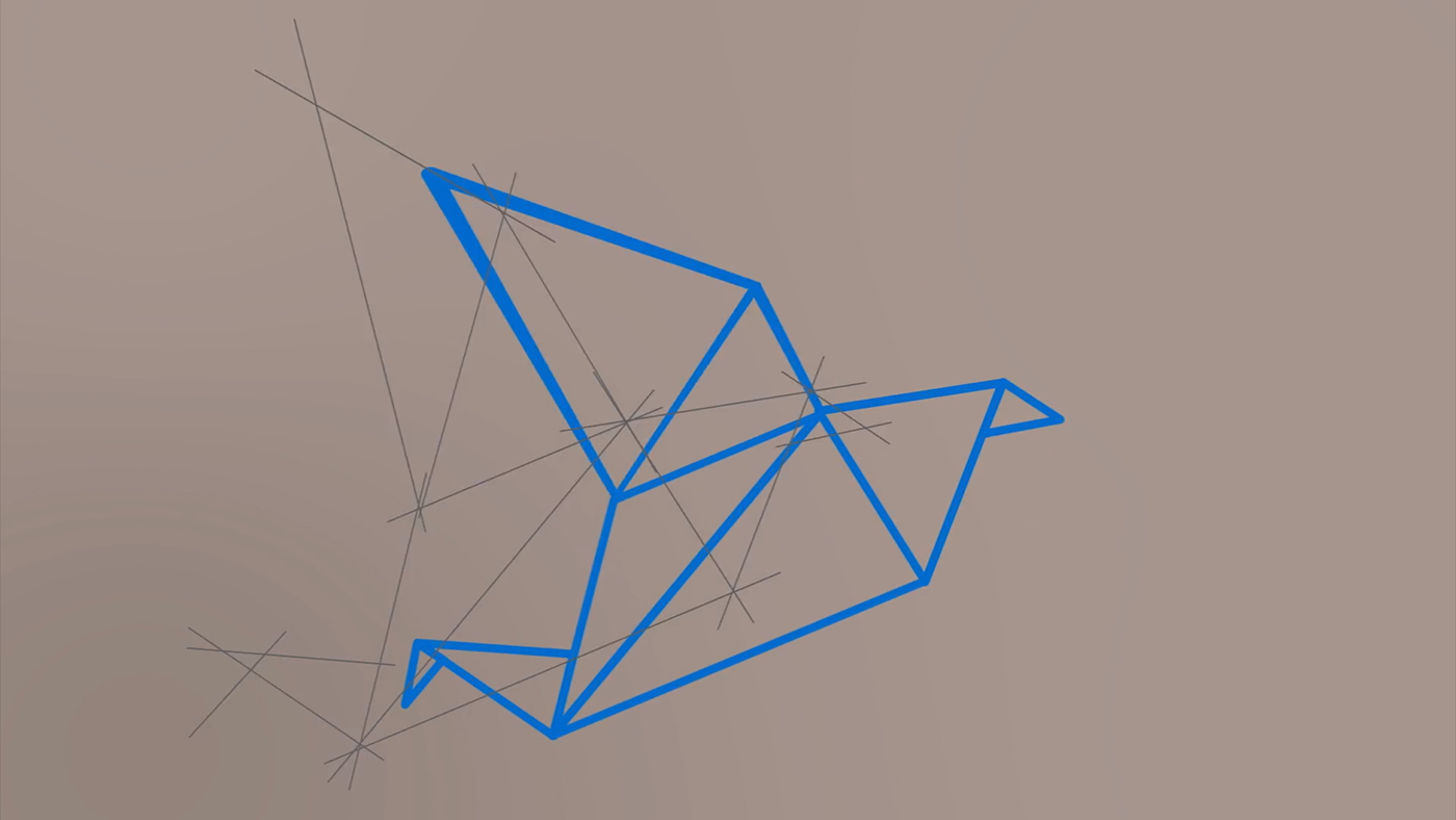 architecture motion Interior animation  bird origami  branding  collage lines geometric
