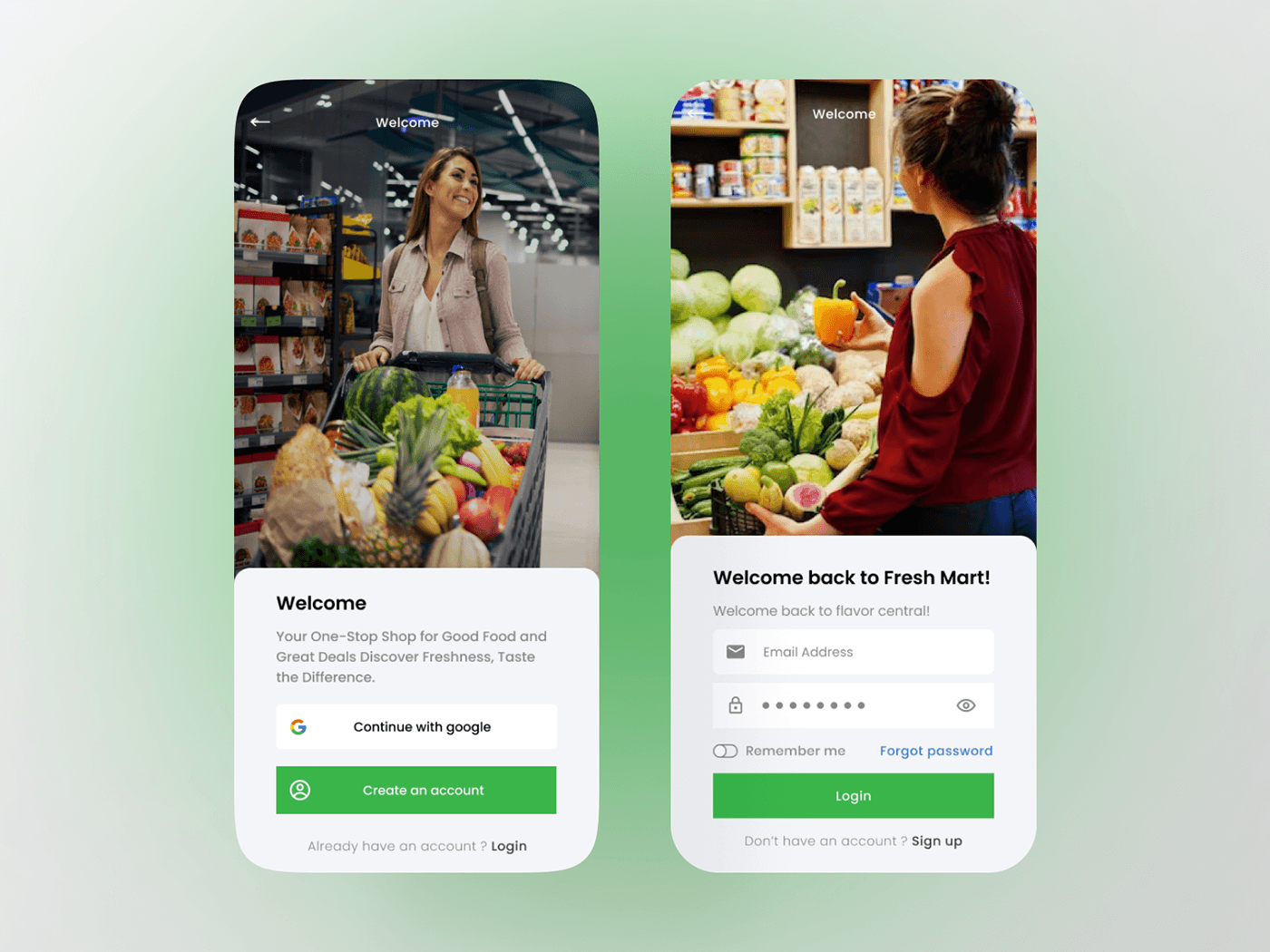 app design Delivery App Design Grocery market shop Grocery store Grocery App Figma UI/UX Mobile app