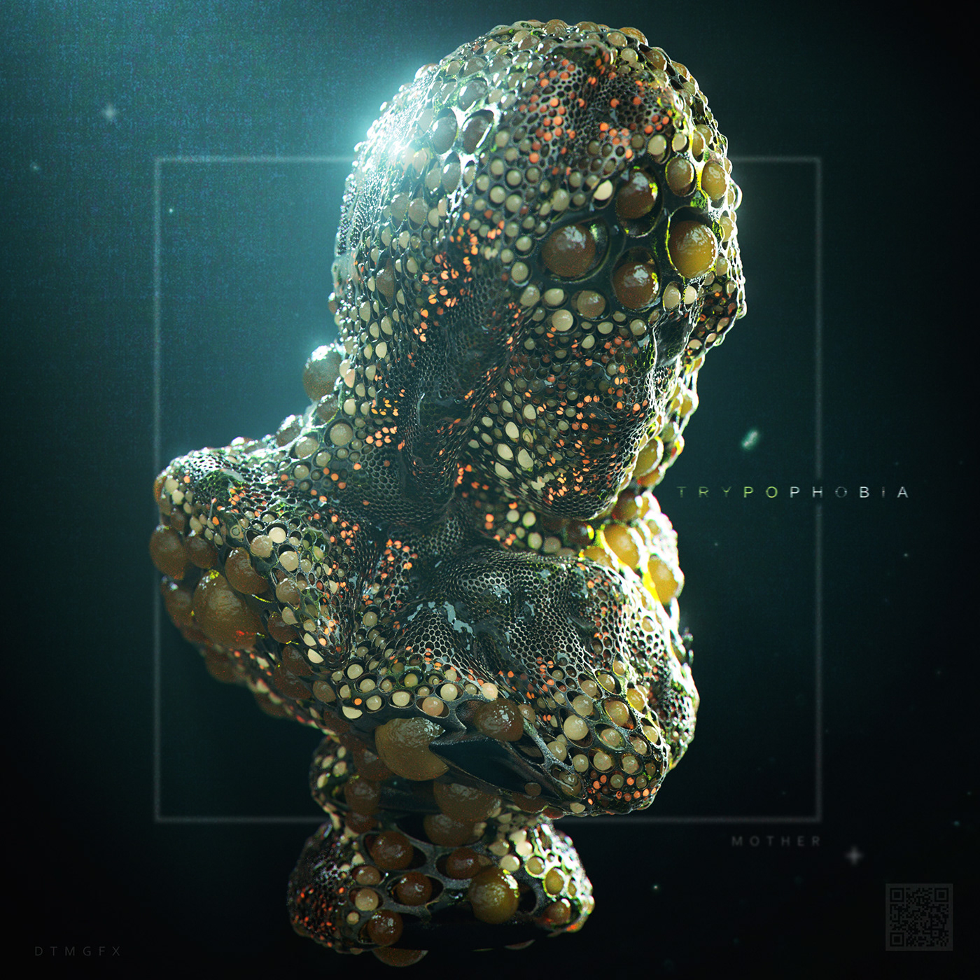 poster houdini Procedural abstract Scifi CG Render 3D alien redshift