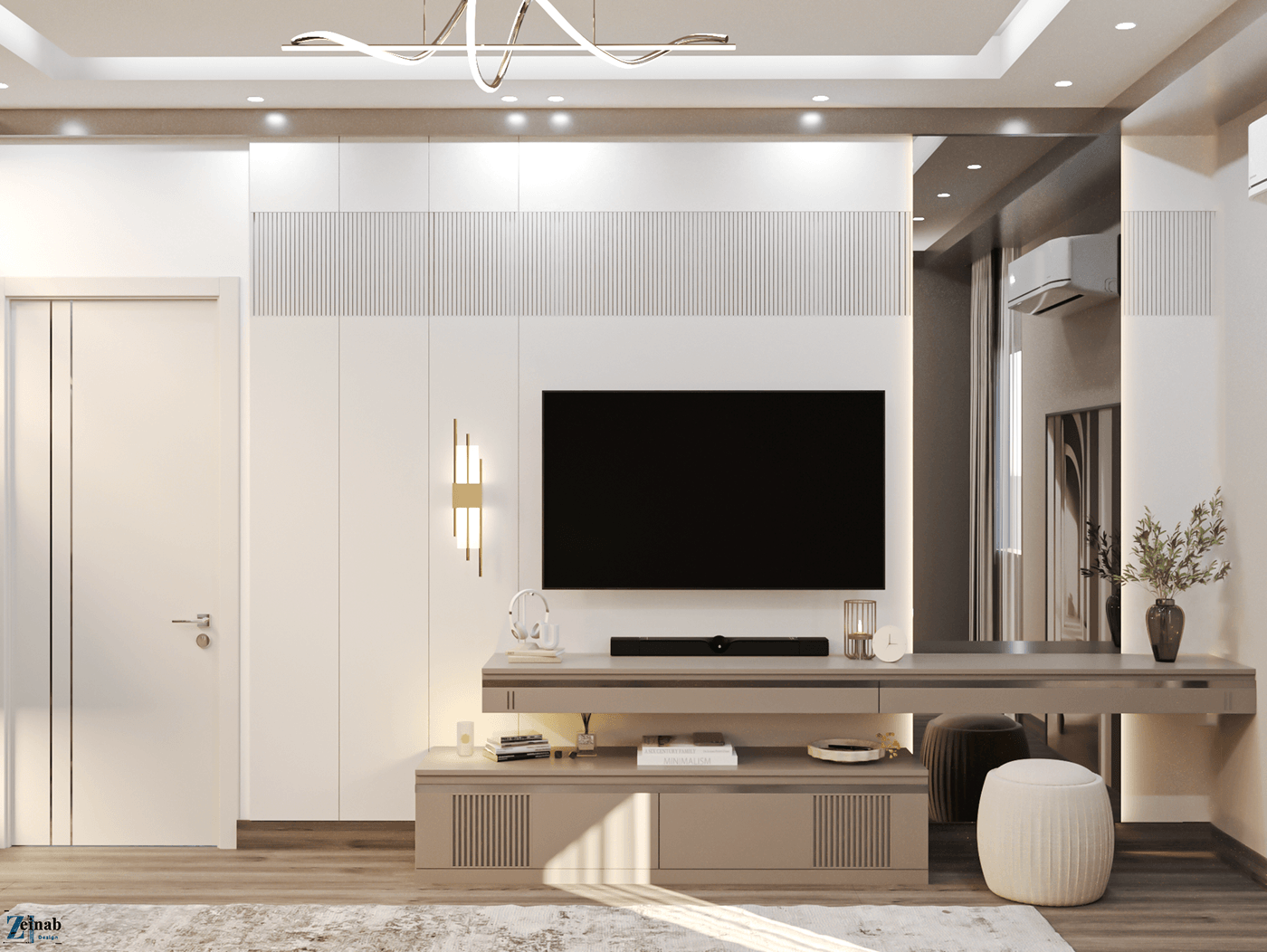 Sofa bed modern corona design Interior architecture Render 3D 3ds max bedroom
