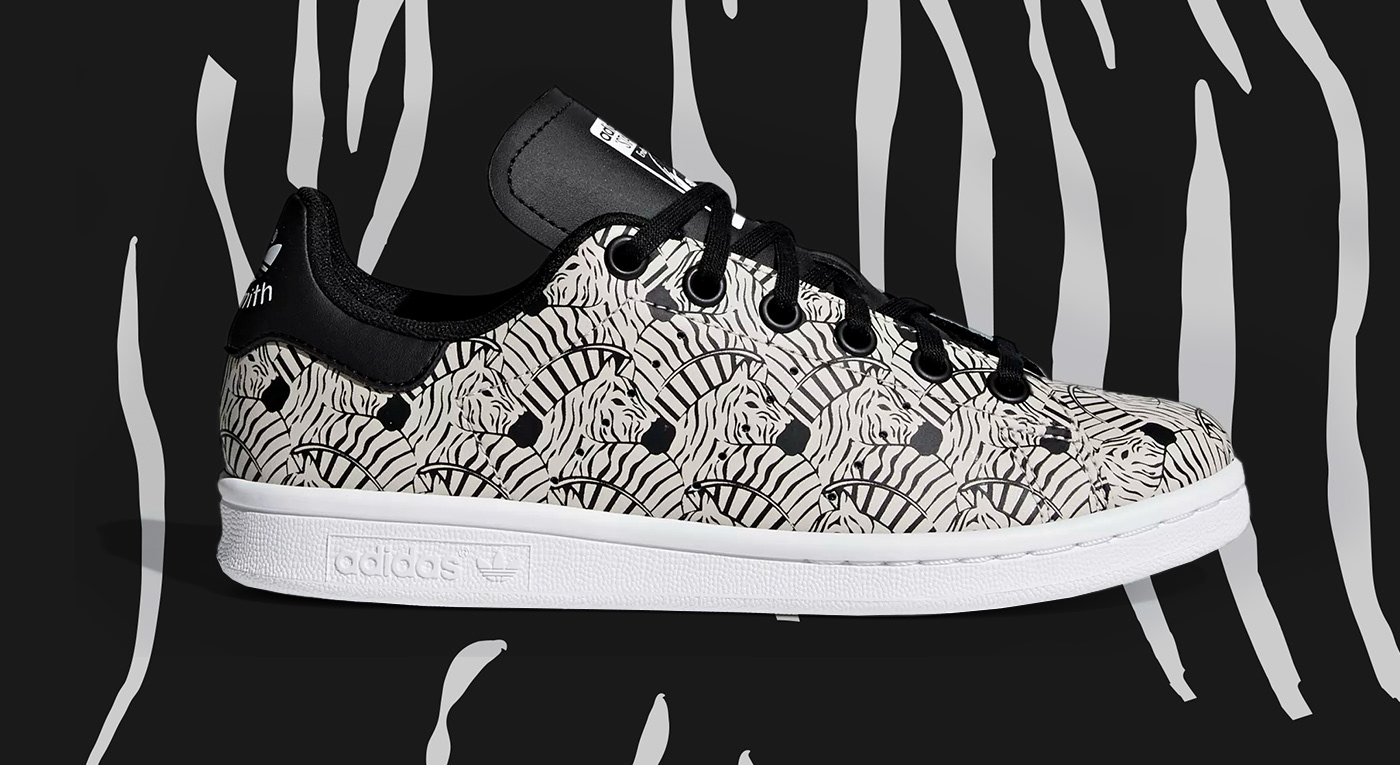 adidas animals apparel Fashion  graphic design  ILLUSTRATION  sneakers surface design textile design  zebra