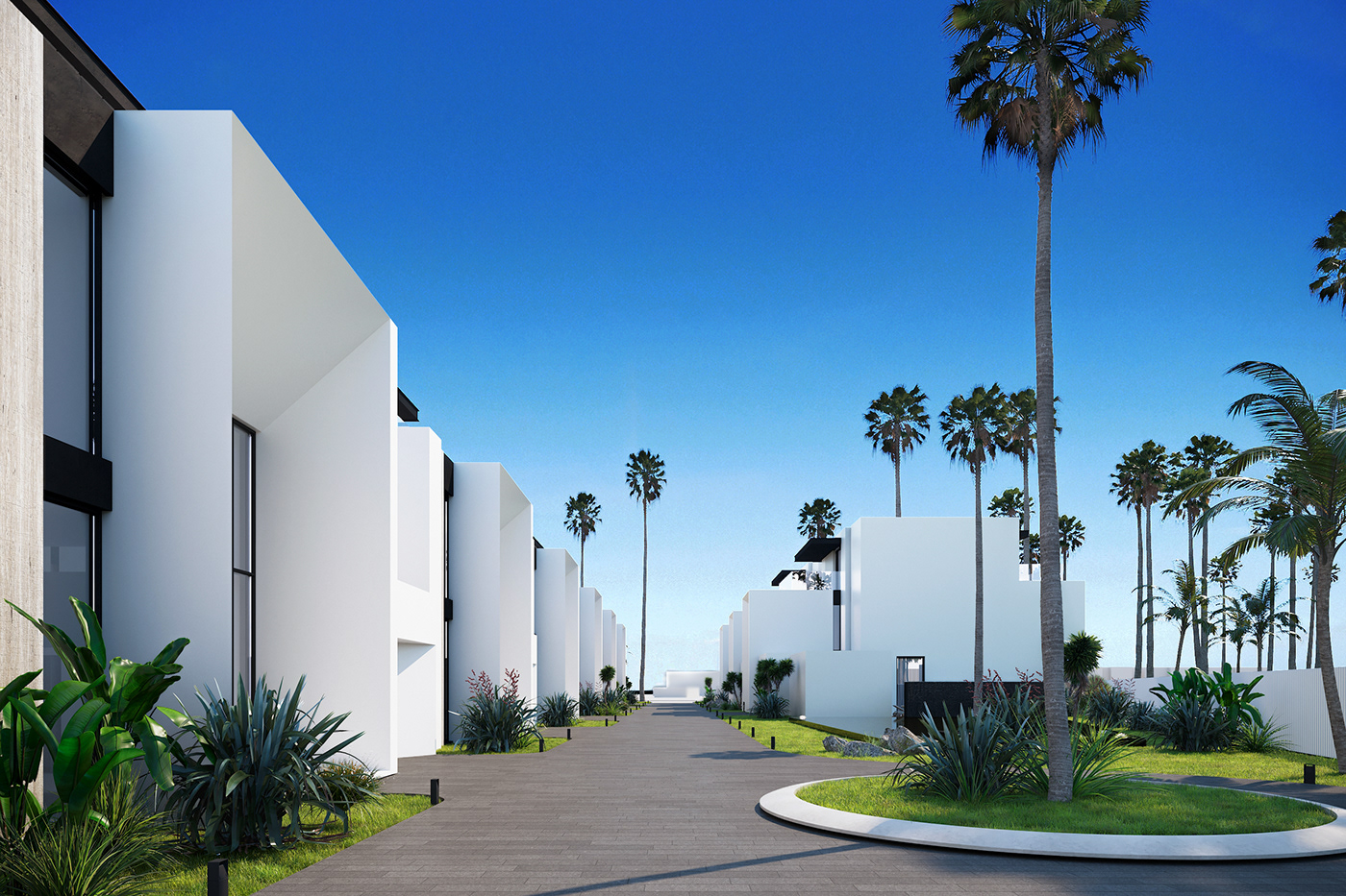 doha Modern Villa 3d Visualisation Render Villa villa complex 3d render architecture
