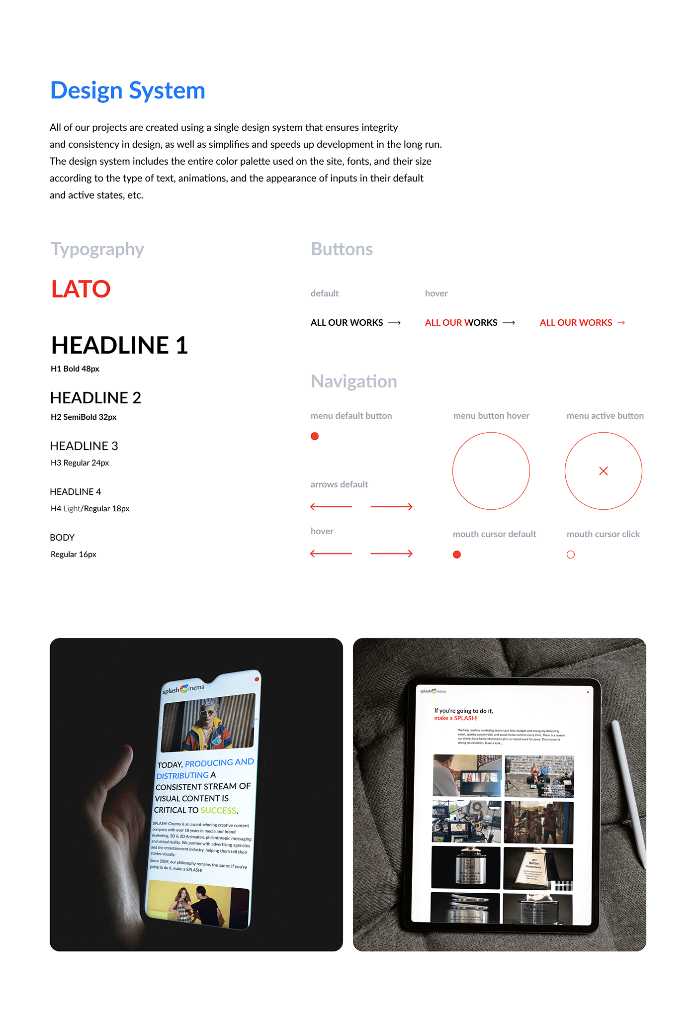 Design system for video production company