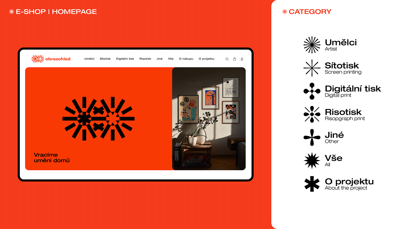 brenddesign e-shop logo print visual identity art artprint kaleidoscope posters