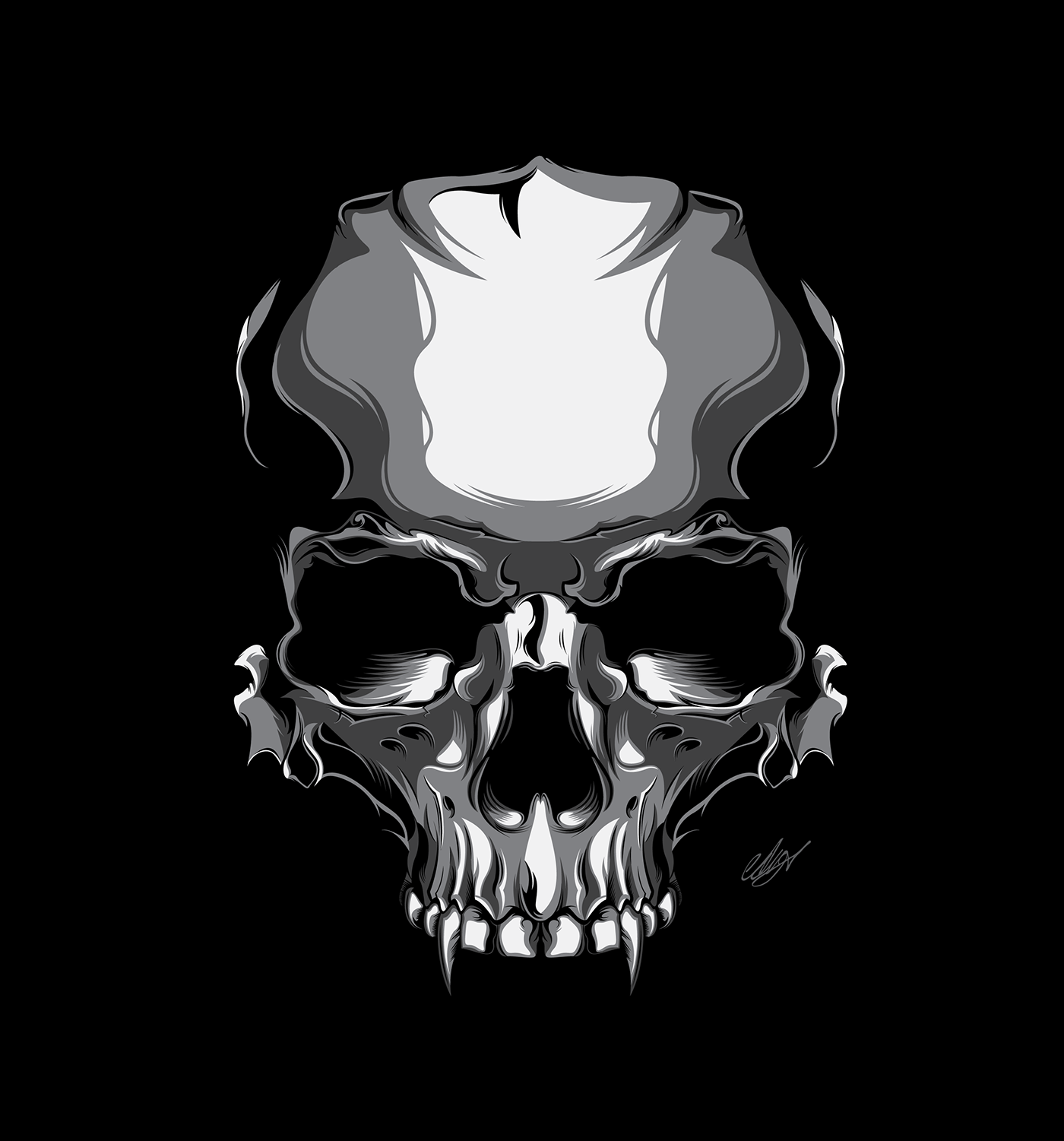 skull golden gold skull Illustrator wacom vector logo brand Mascot Aparrel tshirt design ink lineart skeleton
