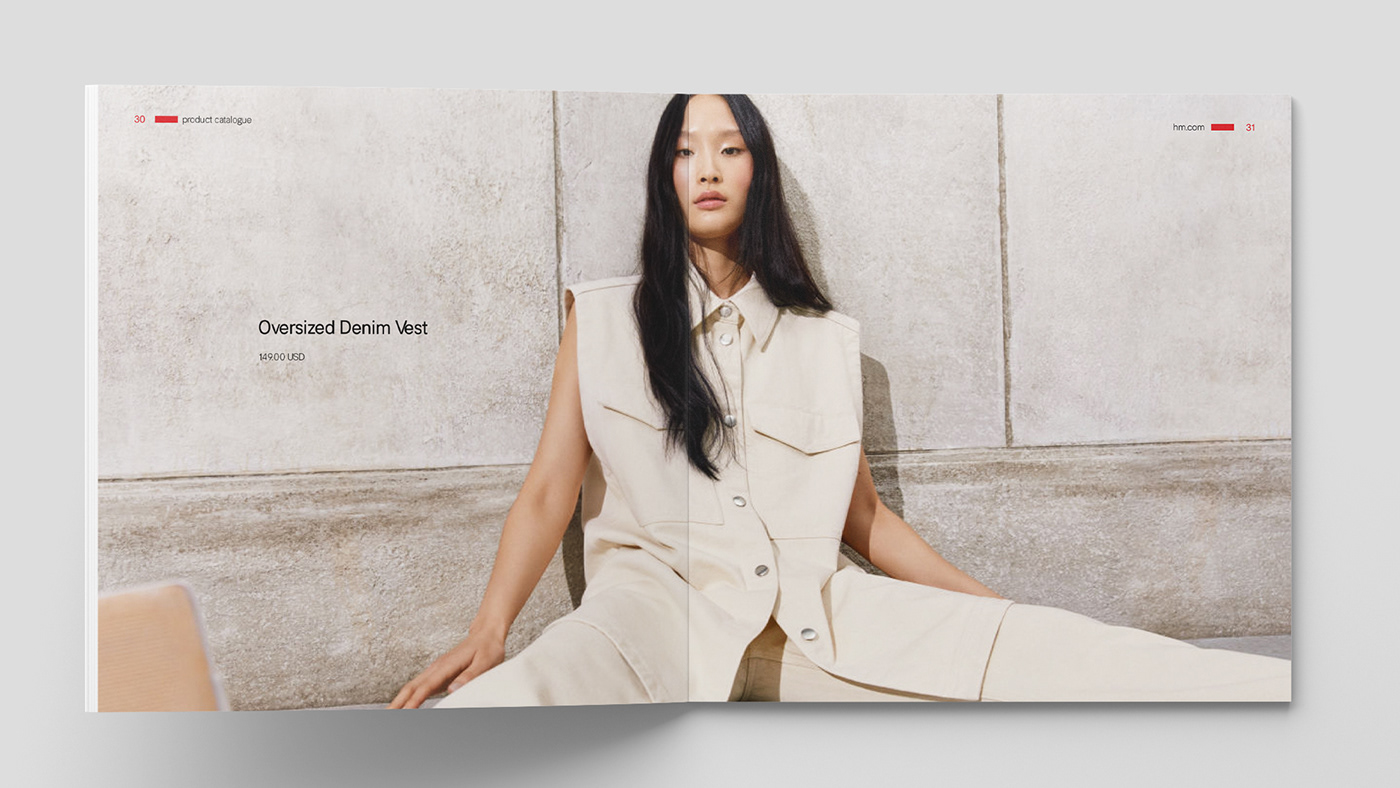 catalog Catalogue concept design Fashion  hm InDesign magazine typography  