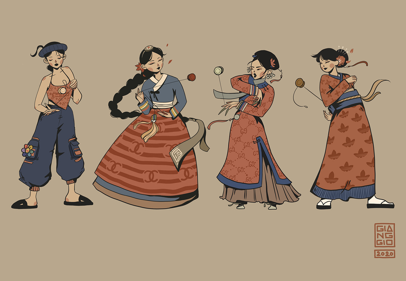 artwork china japan korean luxury quartet traditional traditionalcloth vietnam yoyo