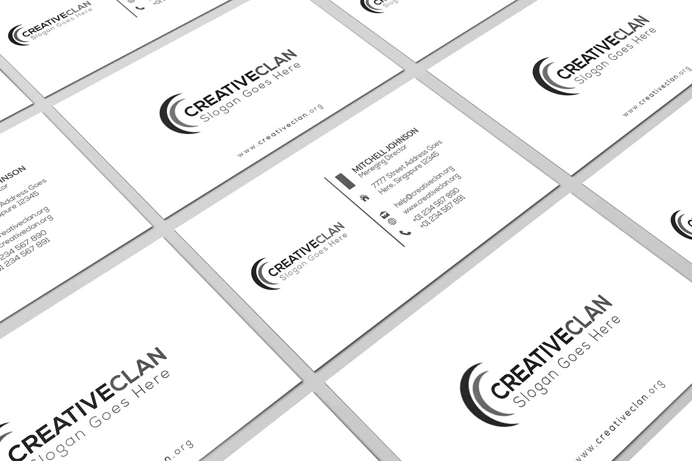 business card card design clean style corporate creative cyan elegant geniuspoint green