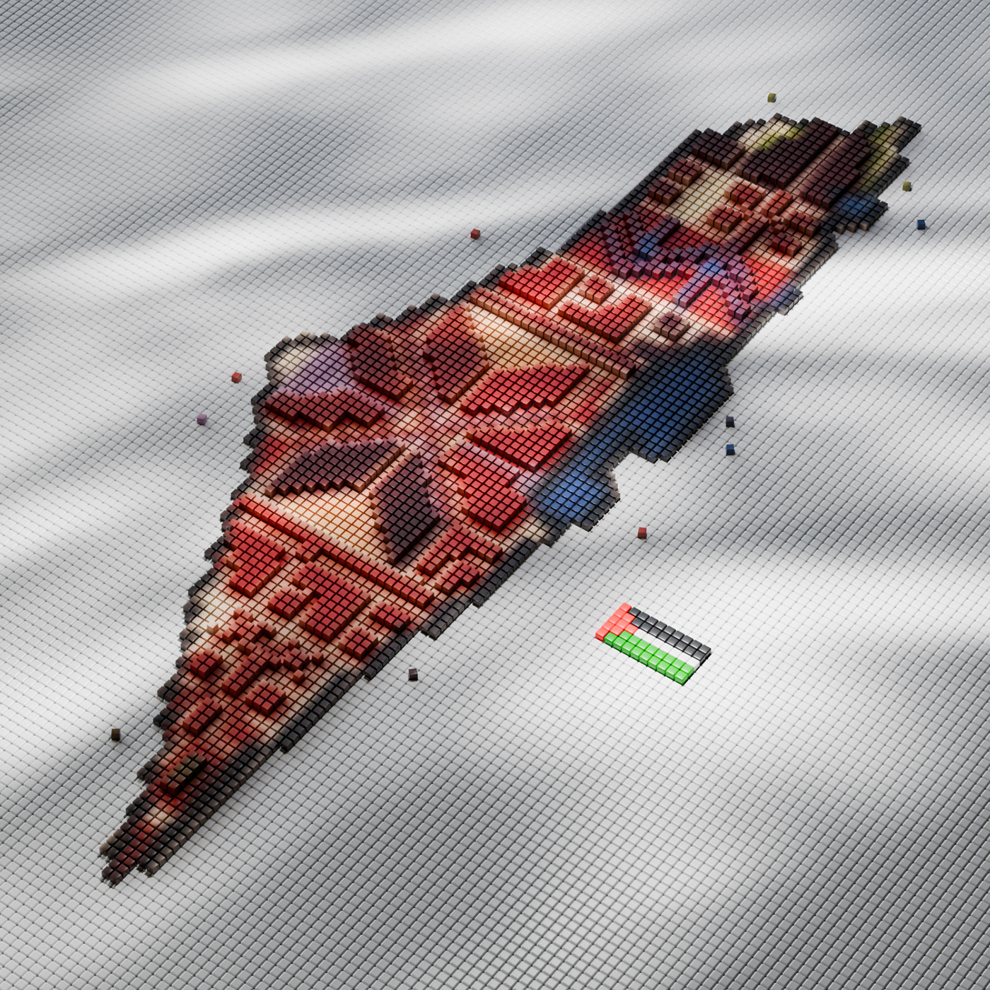3D Render modern palestine gaza freedom Digital Art  Pixel art ILLUSTRATION  artwork