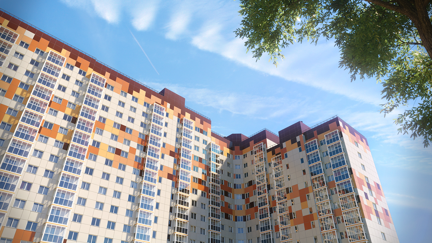 #exterior #visualization  #render #Corona #3drender #residentialcomplex #mic #greenalleys #coronarenderer #3D