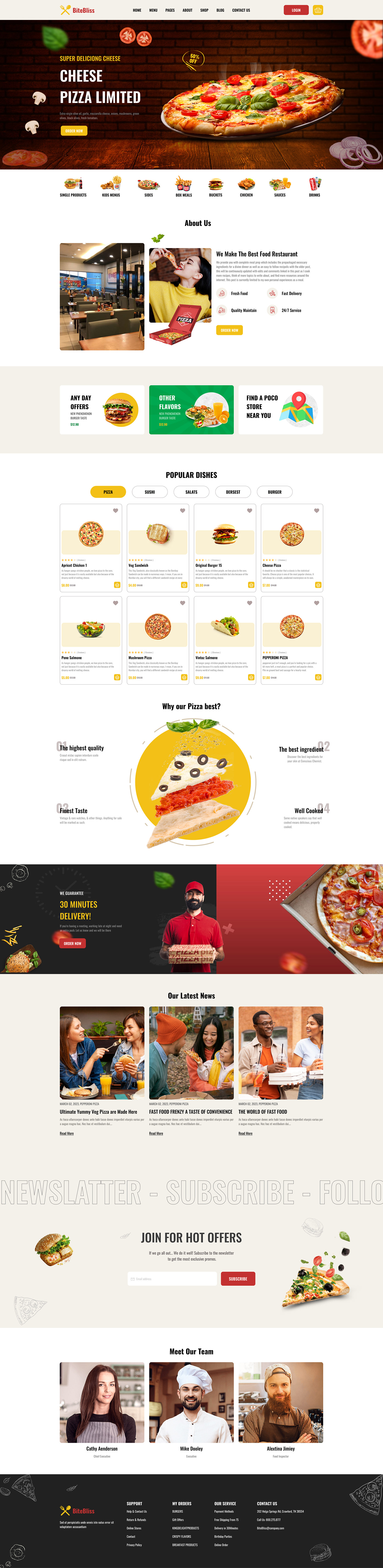 Food  restaurant Fast food burger Pizza Web Design  UI/UX Figma Website landing page