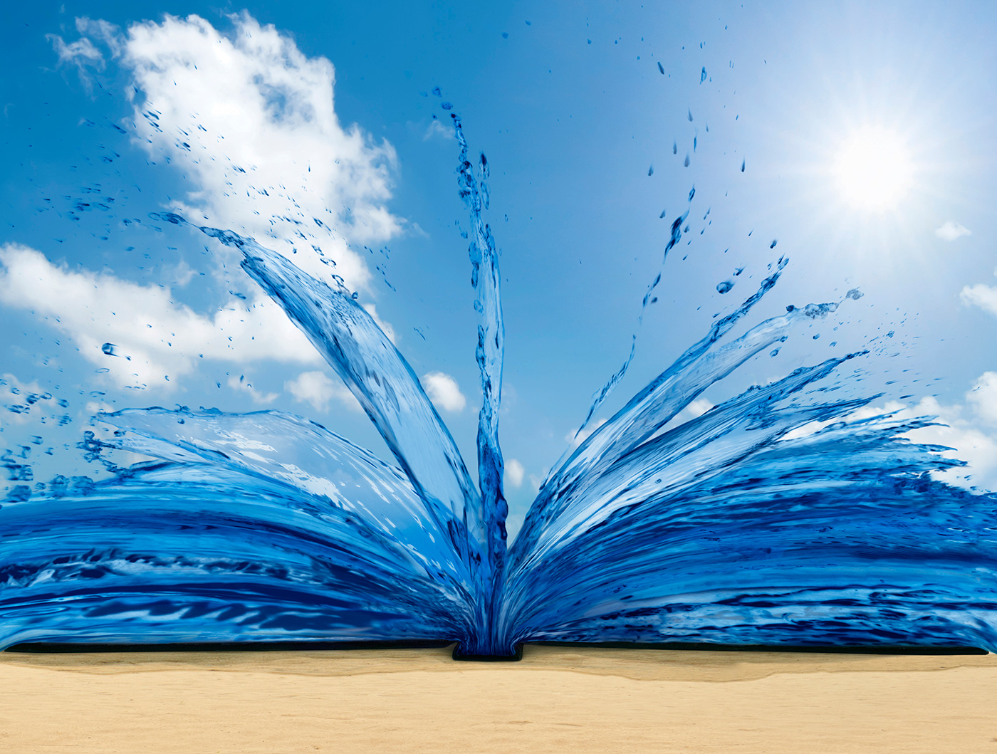beach water book splash Liquid composition photoshop Composite retouching  books