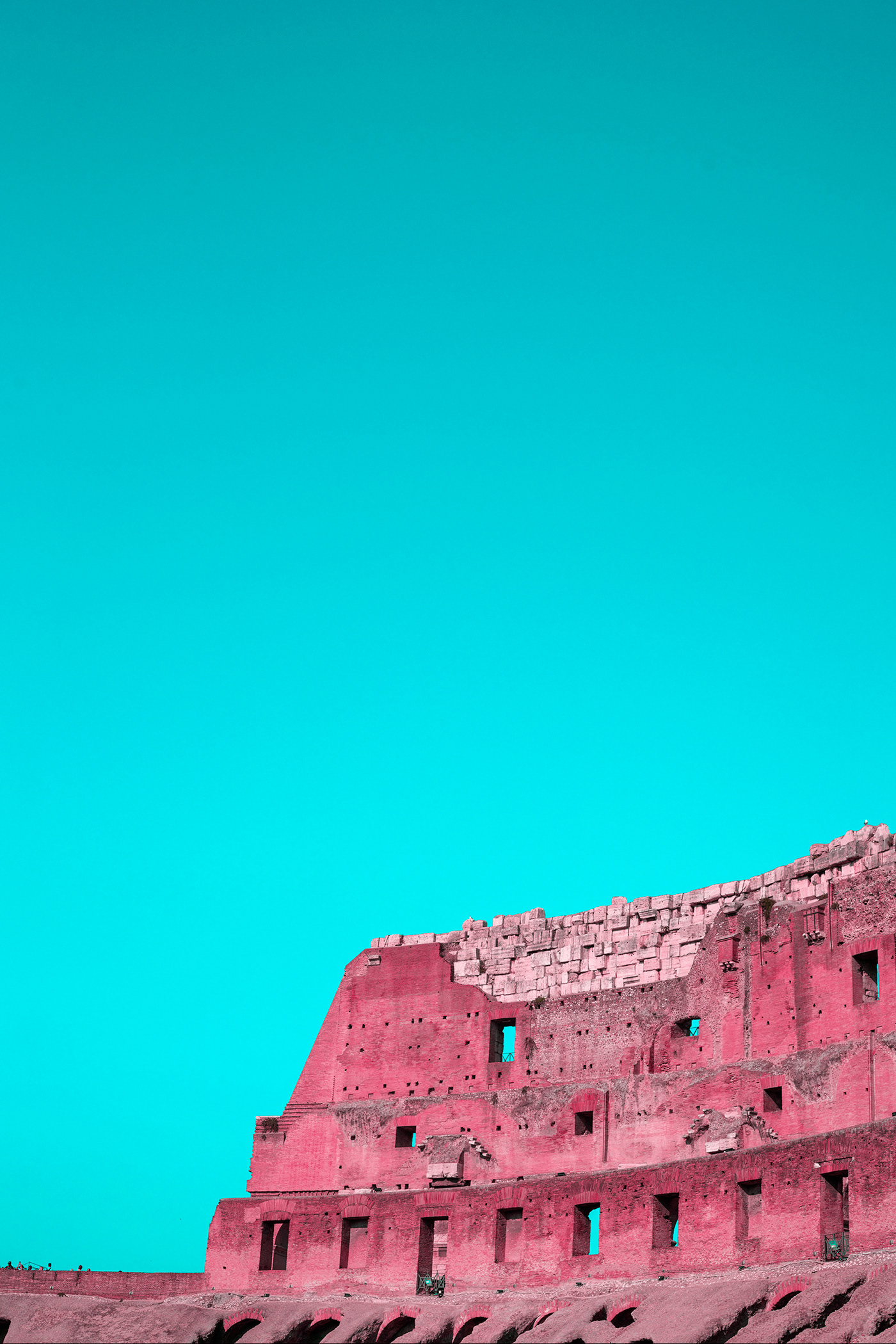 Rome colosseum Photography  art photography color grading pink cyan colour art architecture bold color Italy ruins Rome empire fresh fresh colour roma Europe Travel SKY magenta