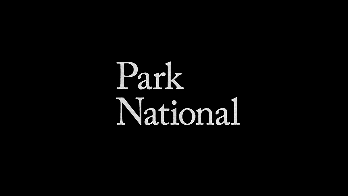 Park National Montreal agency Stationery monogram wordmark axe rock paper cardstock print logo black and white