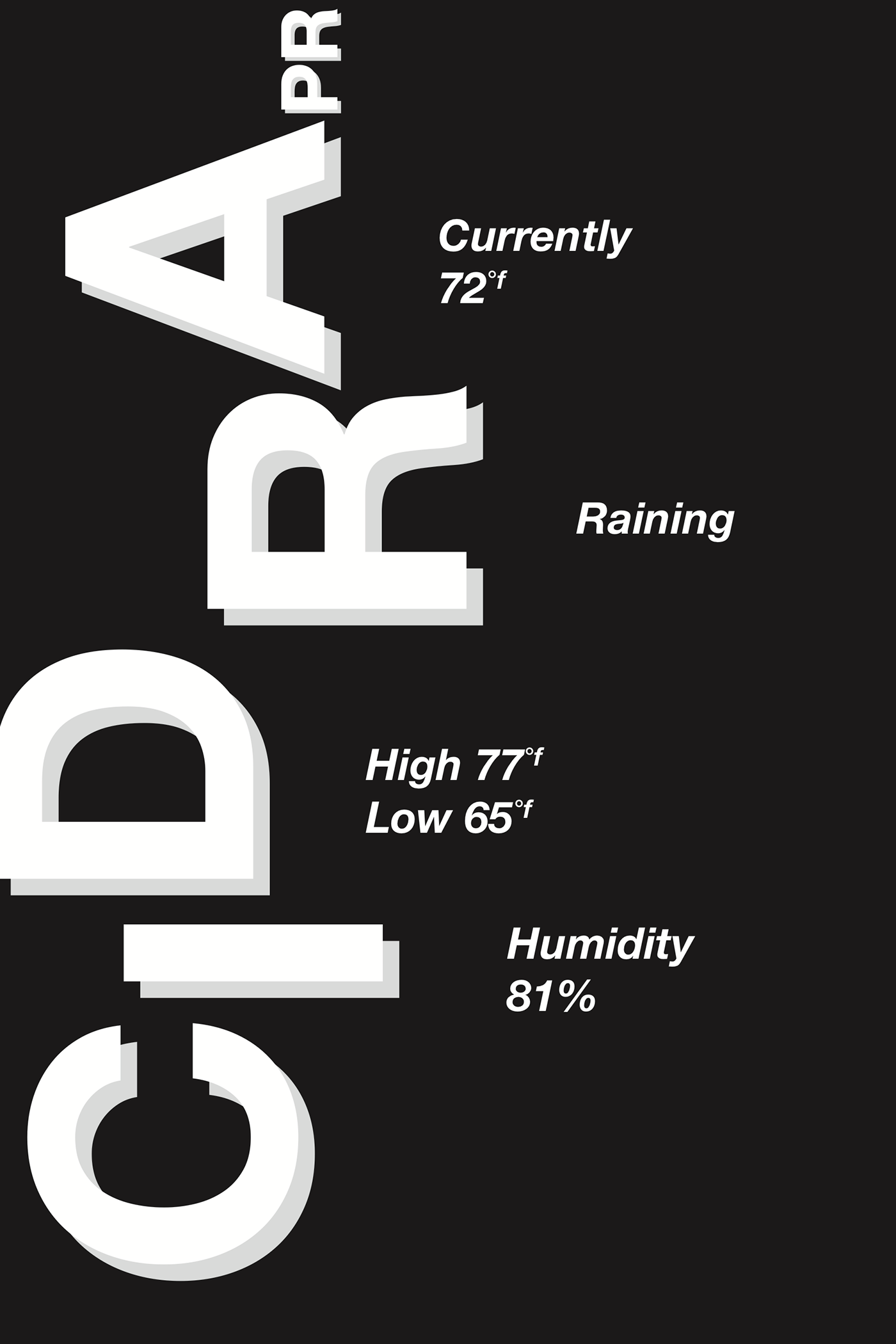 weather report app Layout typography  
