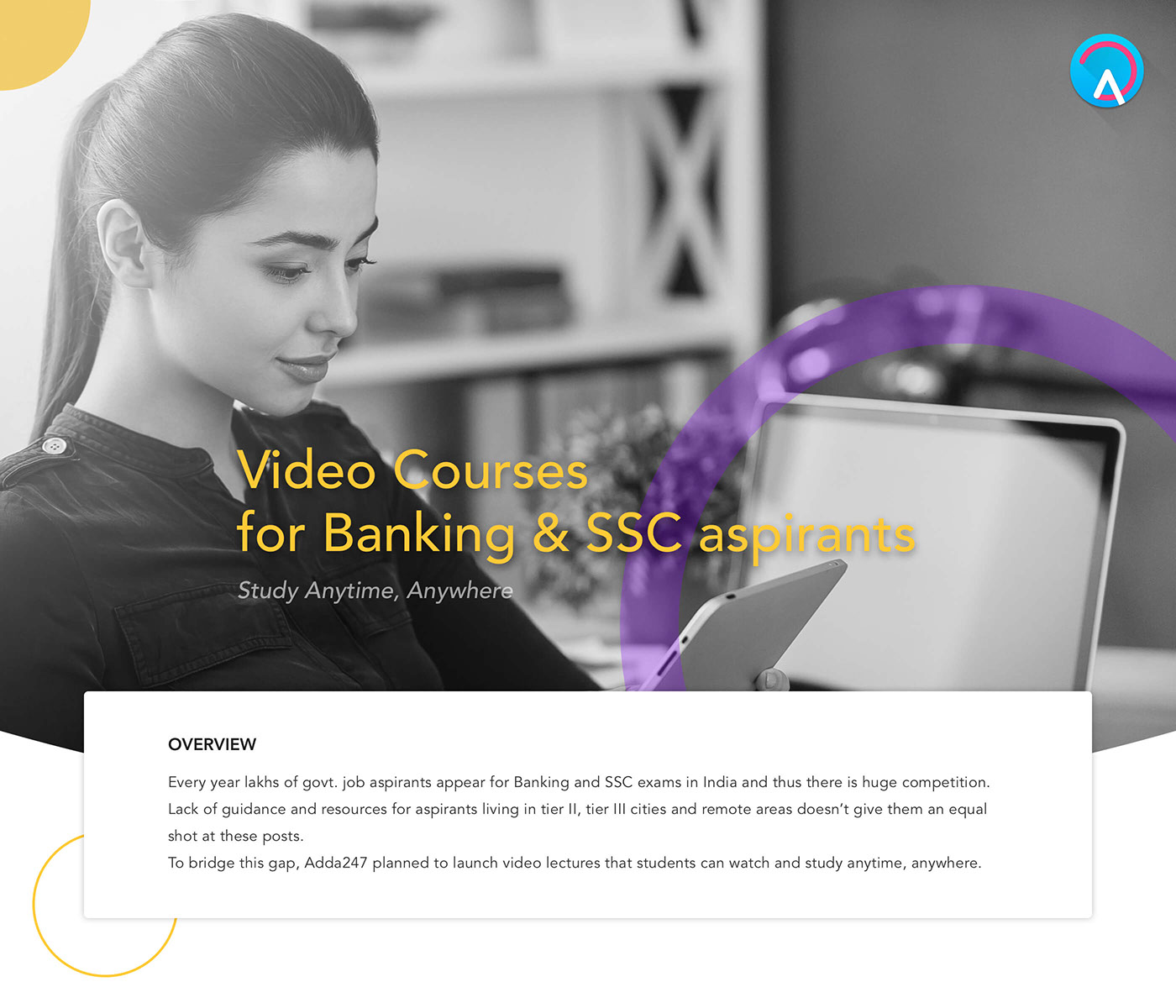 video Streaming eLearning course Education user interface user experience concept graphics gradient