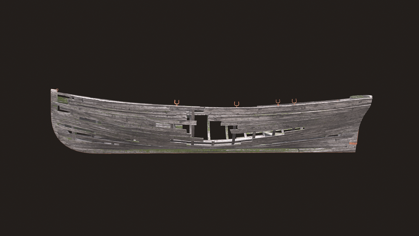 3D boat 3D model boat canoe ruined ruined boat ship watercraft wooden boat