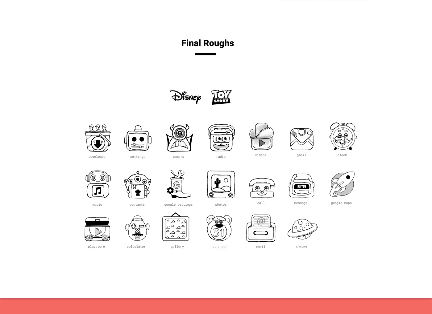 disney toy story icon pack Icon app icon flat design App logo android google identity iconography flat pixar mobile concept