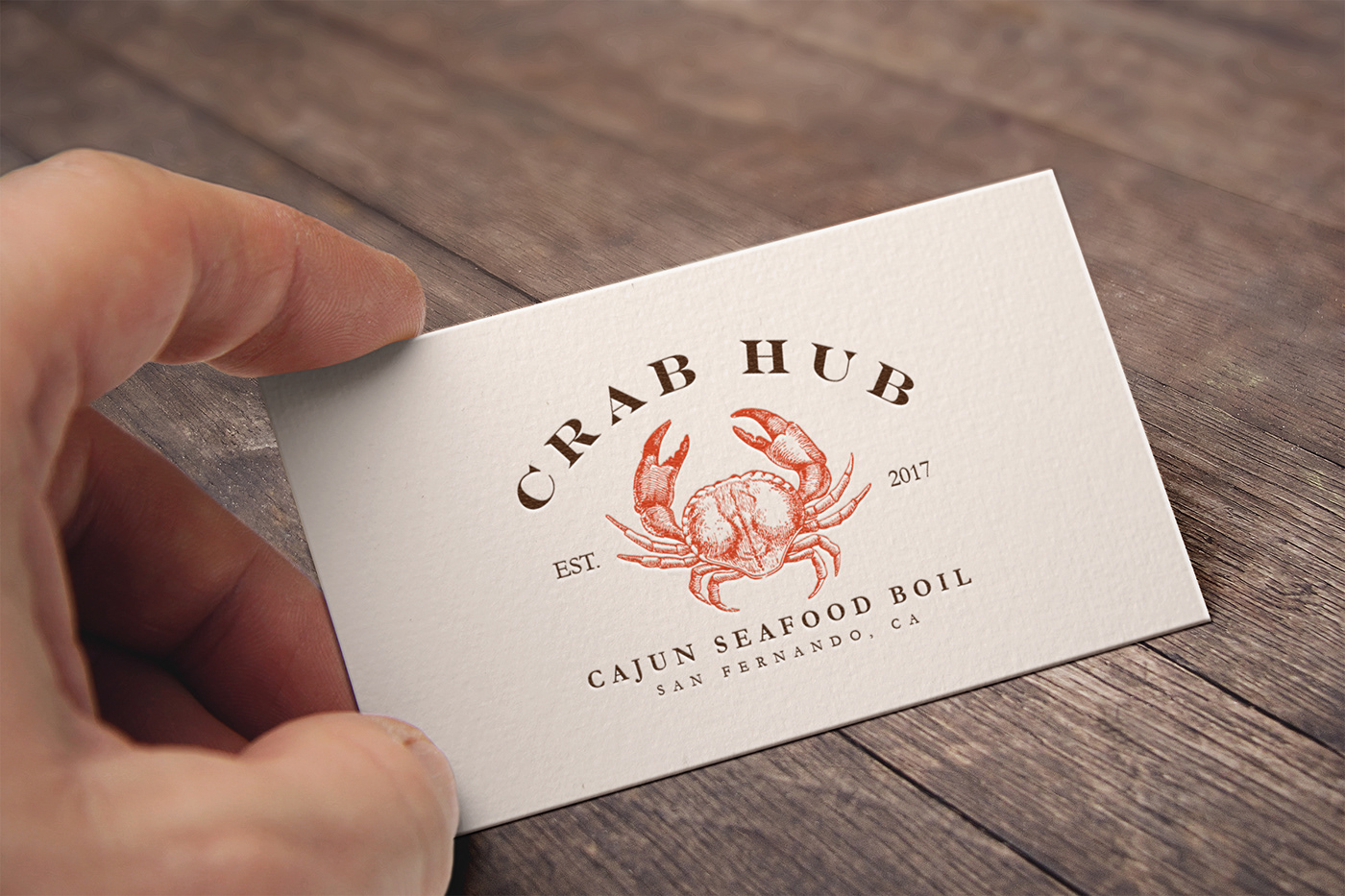 Crab Hub restaurant rustic vintage cajun industrial seafood Logo Design Logotype logo