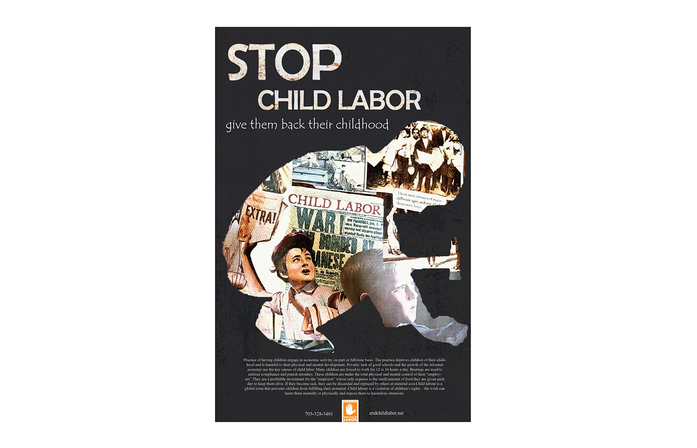Advertising  child labour collage art graphic design  Poster Design