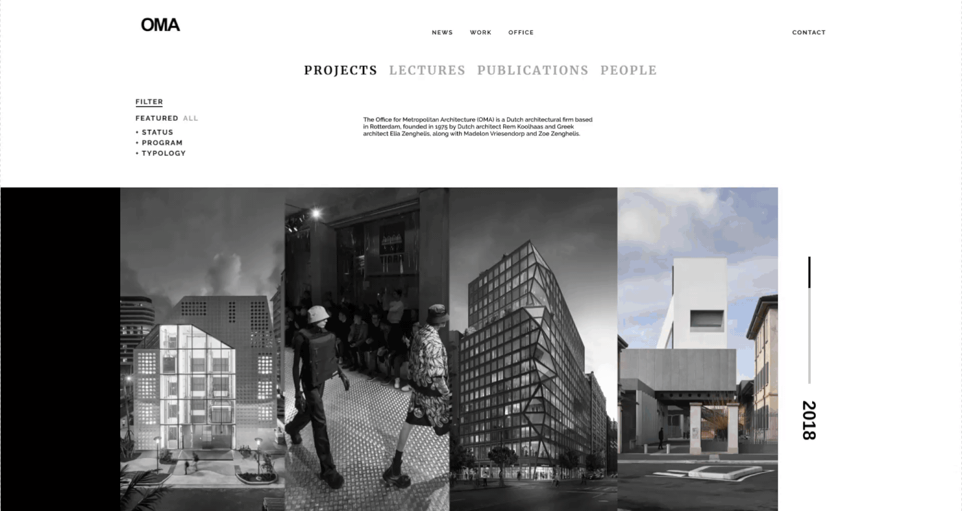 architectural firm motion black White architecture Fashion  UI ux Website
