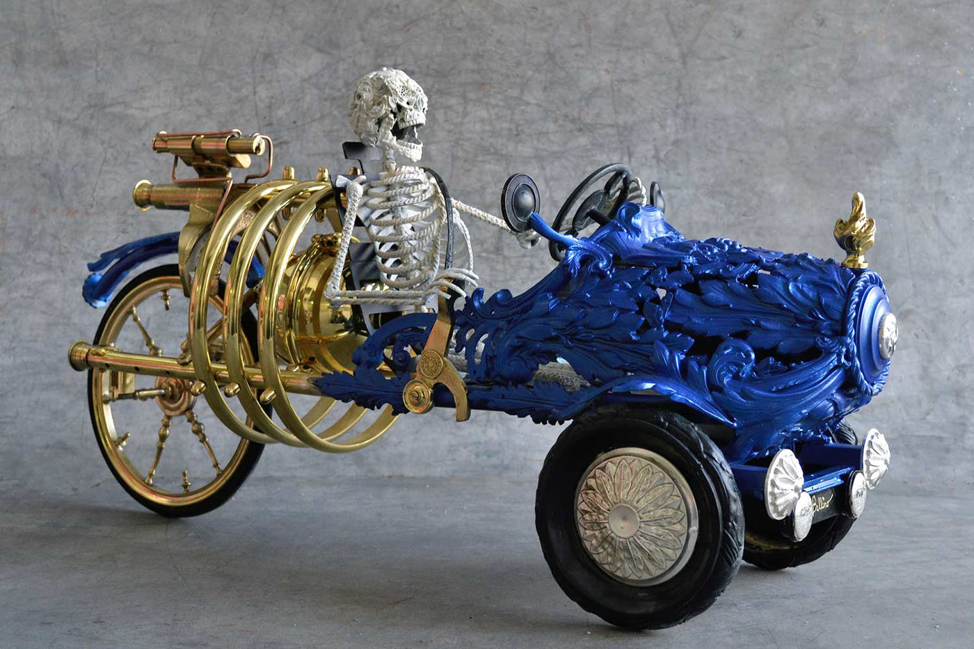 skull skeleton car ornament wheel Motor
