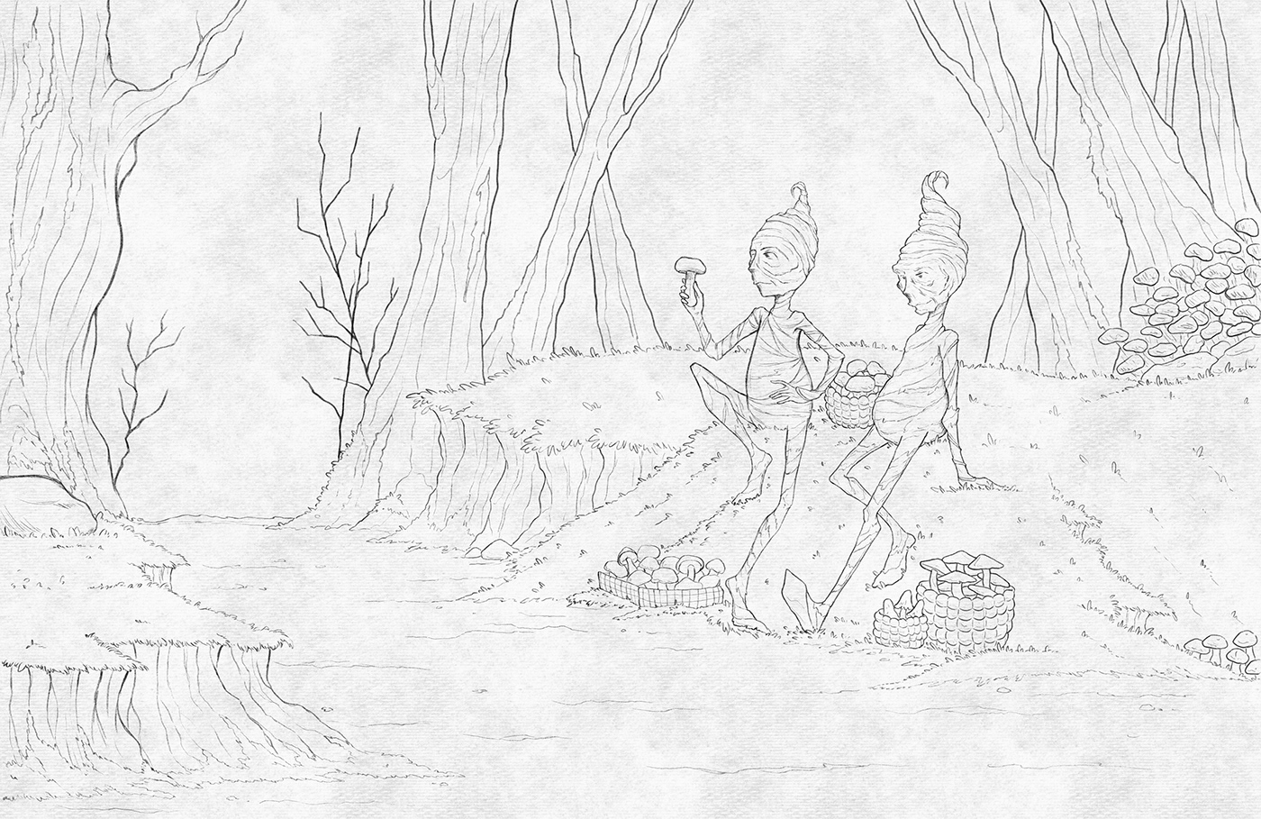ILLUSTRATION  digital illustration digital watercolor forest forest illustration Character design  woodland woodland creatures watercolor forest creatures