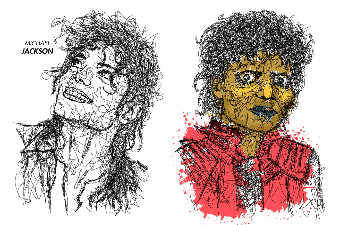 cine personajes famosos  johnny depp harry potter Michael Jackson ilustracion ILLUSTRATION  Movies draw