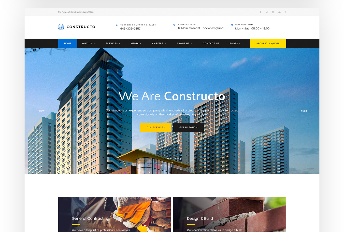 template construction building build design Web Webdesign templatemonster Responsive