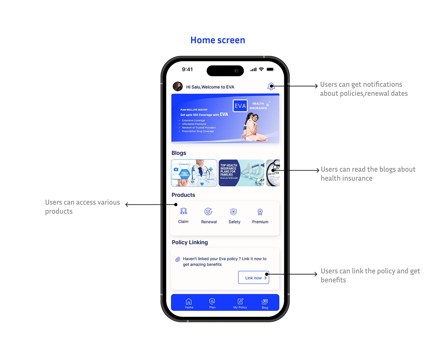 Health Insurance healthcare insurance Health Mobile app user interface UI/UX Figma app design application