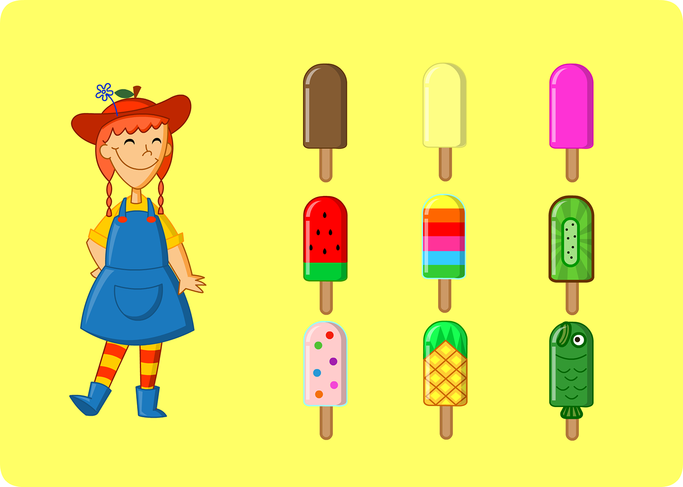 Video Games Character design  backgrounds ice cream factory fruits machines ILLUSTRATION  icecream Halloween