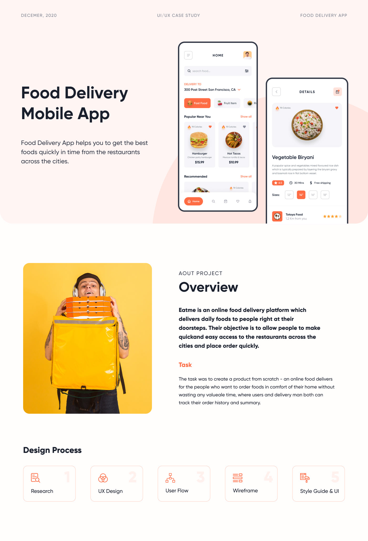 Case Study E COMMERCE e-commerce app food delivery food order online store ordering app Rasturant App ui ux on-demand delivery app