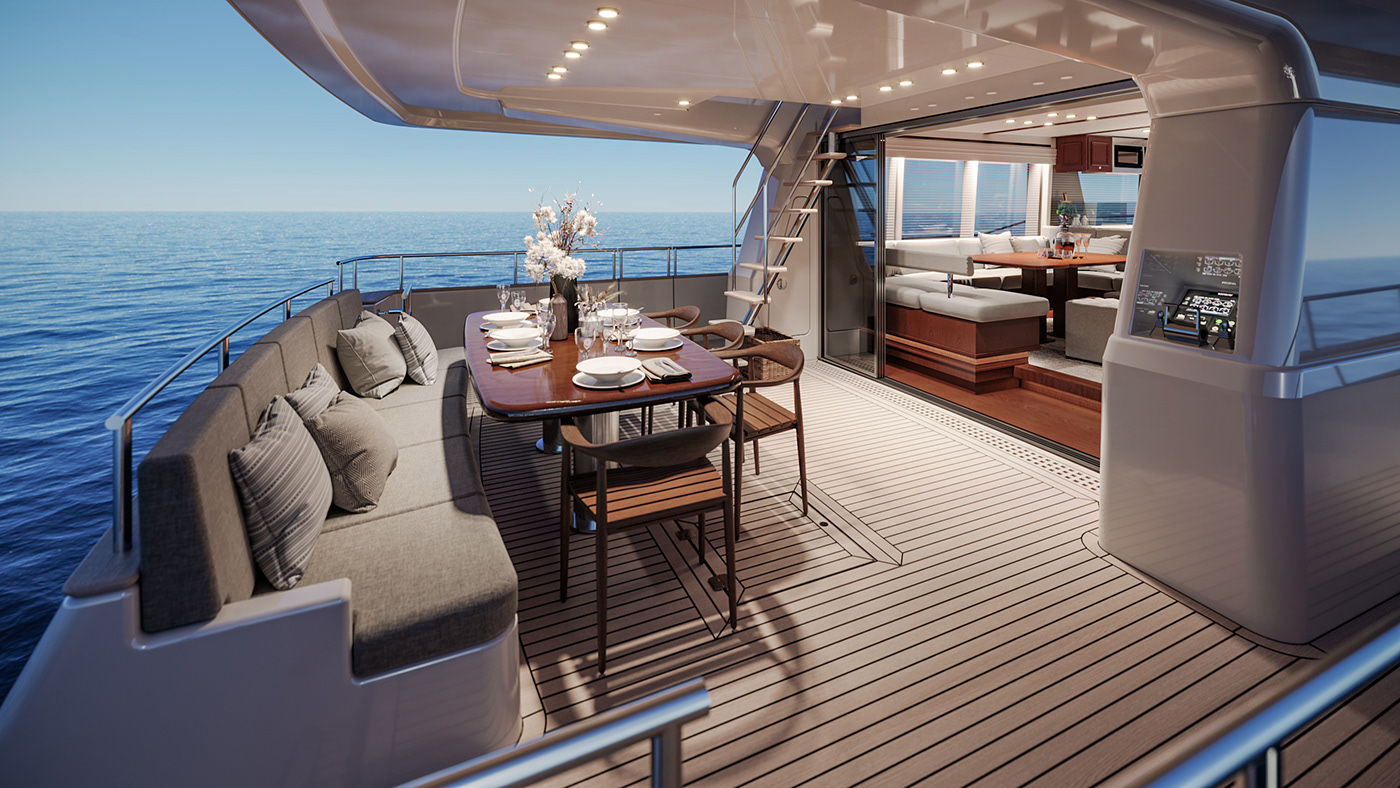 3D archviz boat CGI interior design  Render rendering superyacht visualization yacht