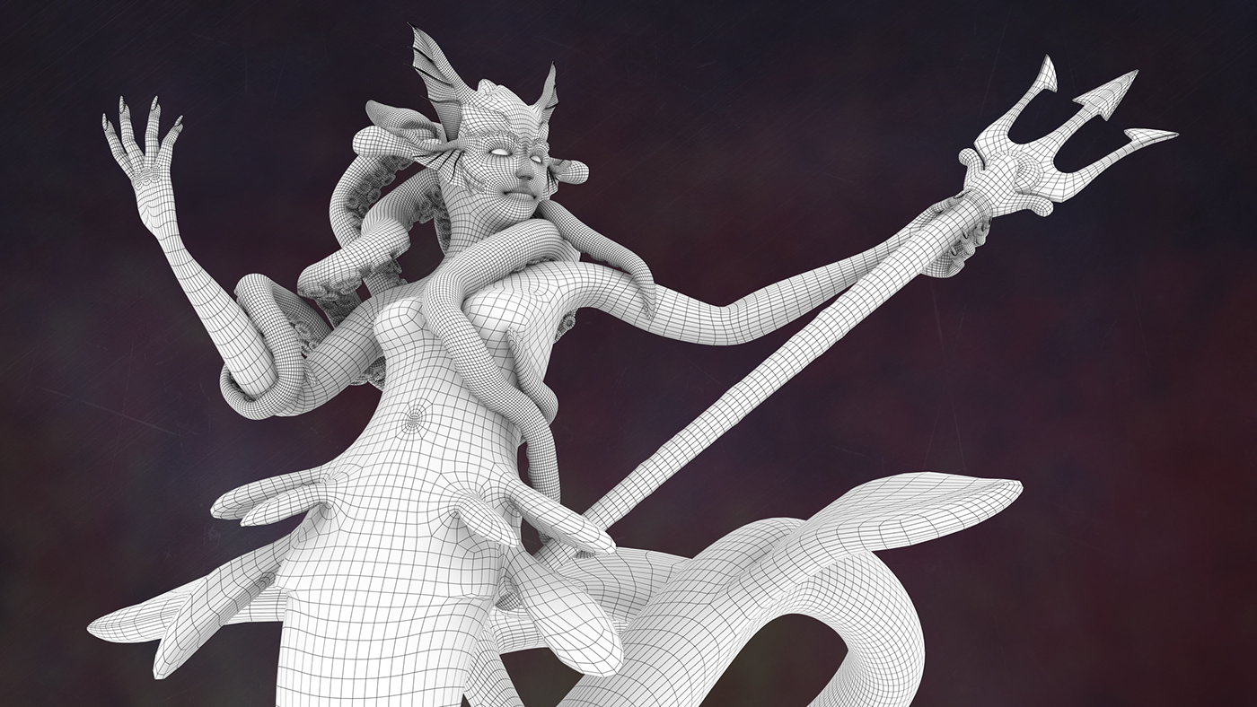 model mermaid magicthegathering 3D Character