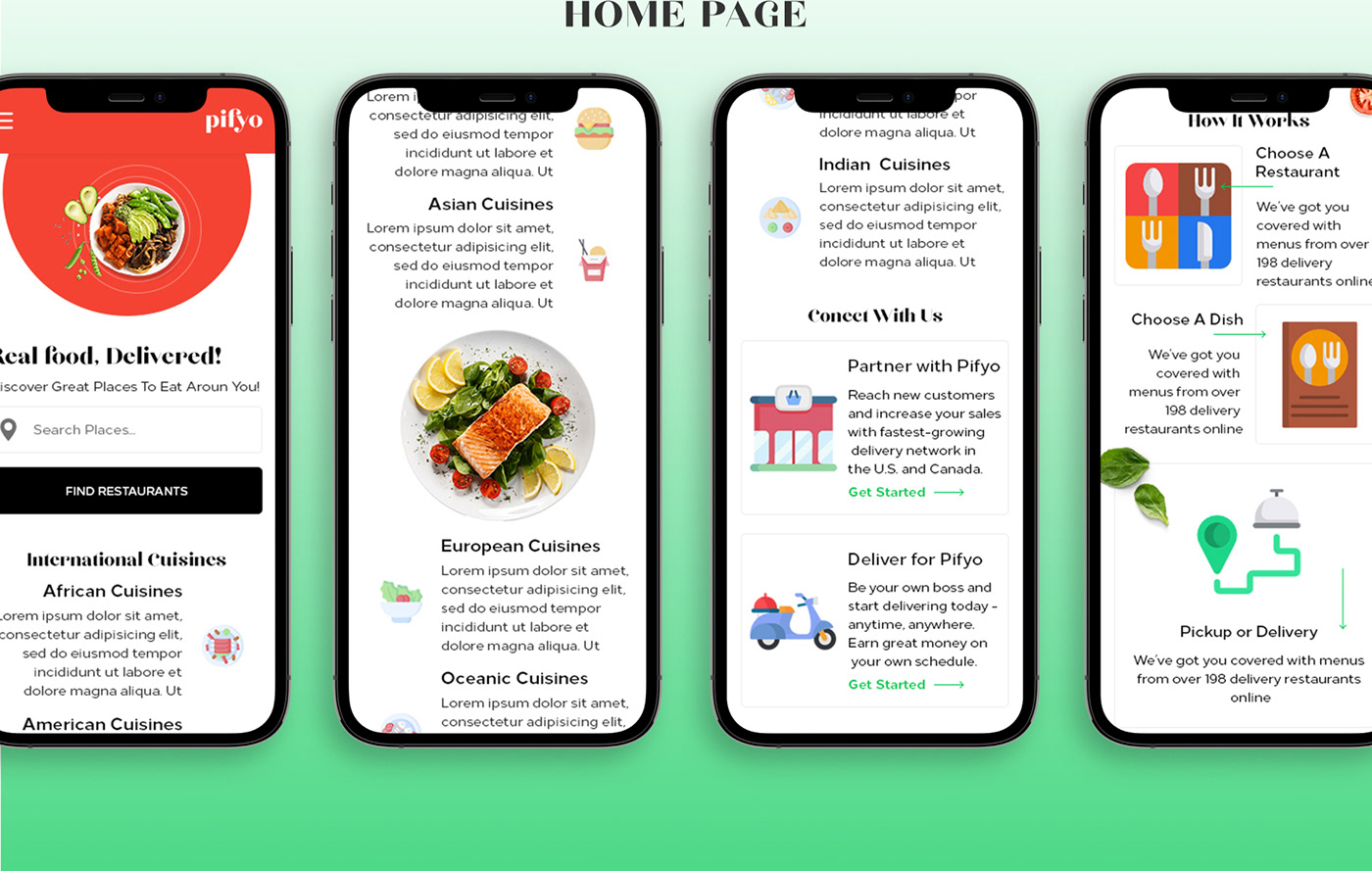 app redesign Desighn Figma food delivery food delivery app photoshop redesign UI/UX Webdesign