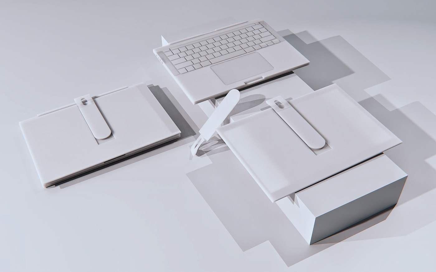 3D design desktop electronic labtop PC product product design  Project Render