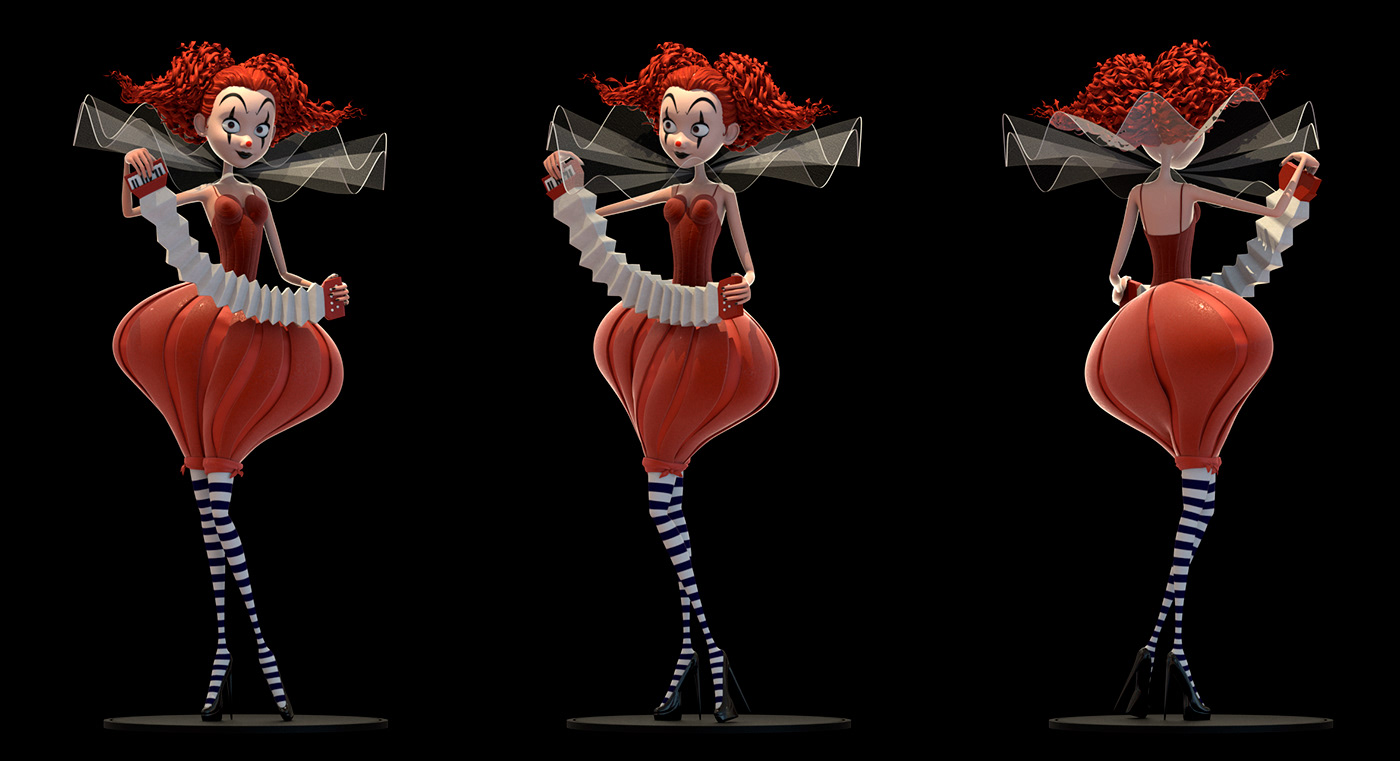 3D cartoon Character clown Maya modeling Zbrush palhaço