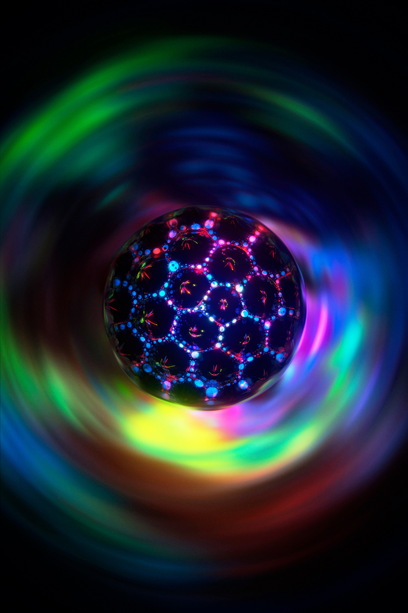 color Digital Art  fluor molecule neon Photography  retouching  Ruben science UViolet