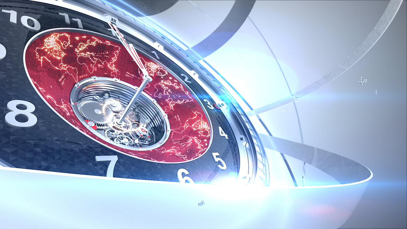 3d animation clock hourly clock motion Motion Graphics Time 3d clock design time check broadcast broadcast clock time design clock design hum news clock Broadcast Branding
