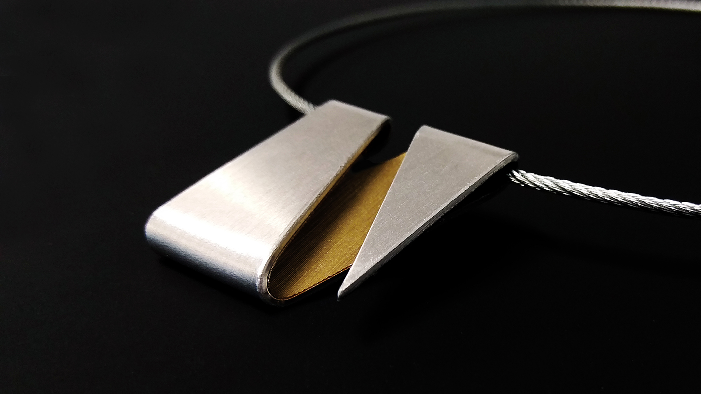 jewelry Necklace collier aluminium brass steel minimal