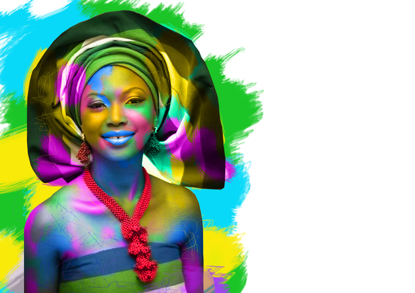 digital illustration digital colorful illustration portrait illustration portrait art work digital painting photo edit african american african women african women illustration