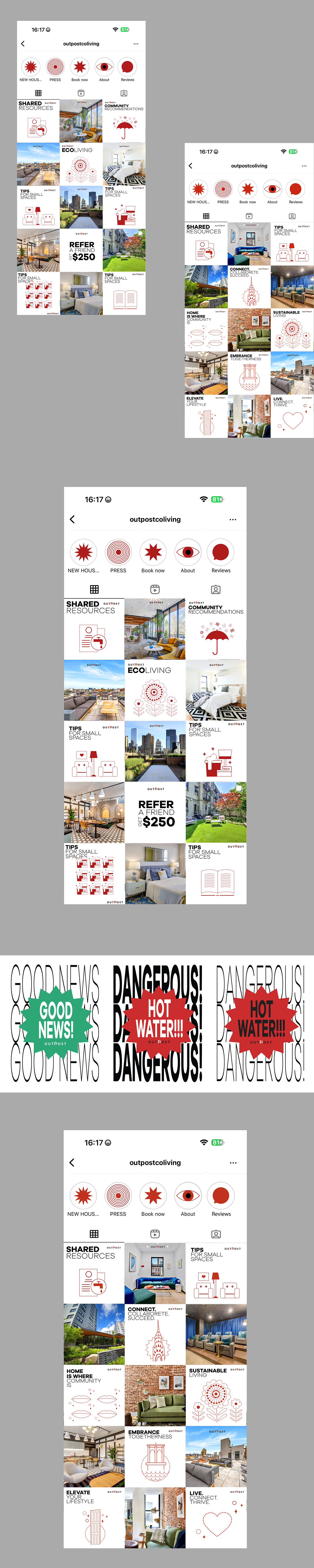 mailing instagram email newsletter Email Design email newsletter design Email icons branding  real estate Outpost