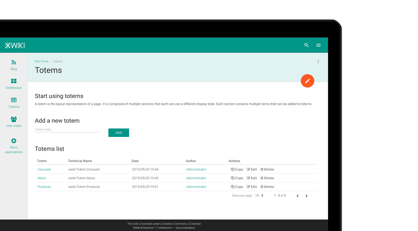 xwiki material bootstrap Responsive css3 skin wireframes mockups prototype